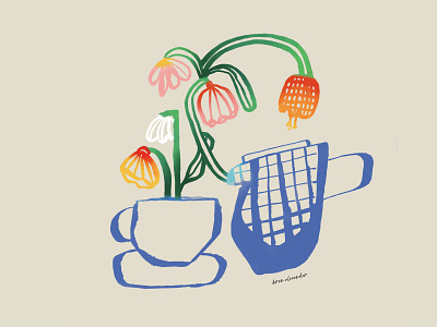 Floral Tea Illustration art challenge illustration surface pattern design