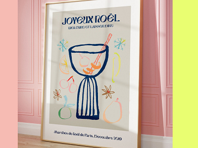 Cute French Christmas Market Poster christmas design christmas market drawing festive graphic design hand drawn holiday design holidays illustration joy poster design poster mockup whimsical