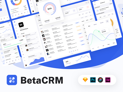 BetaCRM UI Kit for SaaS and CRM Admin Dashboards admin app asana crm crm portal crm software dashboard kanban management project saas ui ui kit