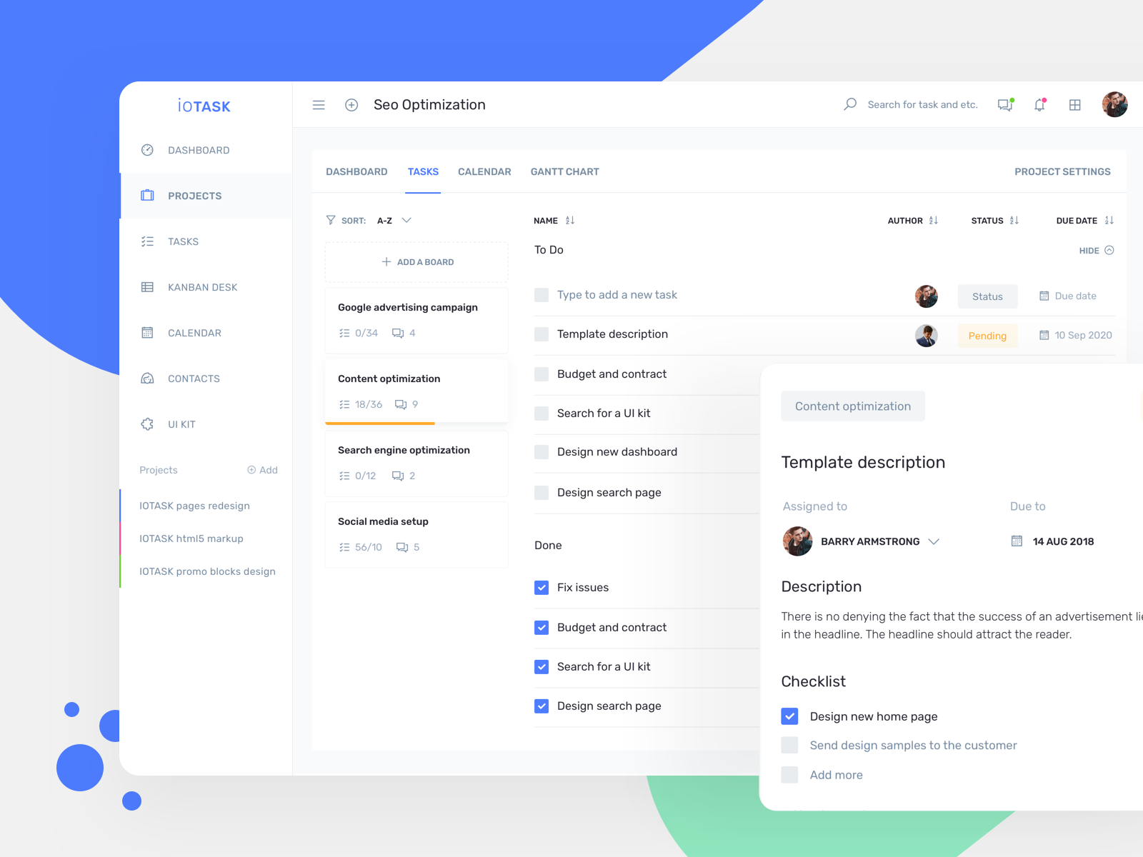 Tasks List - IOTask Web UI Kit by WhiteUI.Store on Dribbble