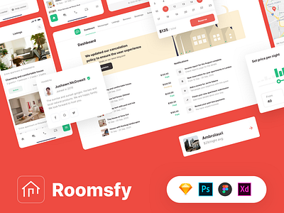 Roomsfy Web and Mobile UI Kit