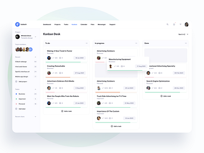 Kanban Desk - Project Management App from IODash UI Kit