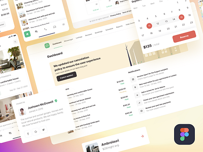 Roomsfy UI Kit for Real Estate Startups updated 🔄 airbnb apartment app dashboard design figma flat home real estate rebound rent rentals saas share shot startup ui ui kit updated ux