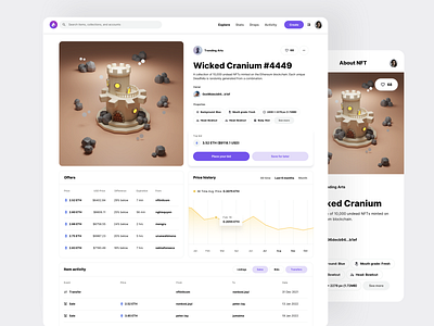 Running Live Auction for NFT Art - NeoFT UI kit art auction bids blockchain crypto cryptocurrency defi market marketplace nft nfts page sale sales history sell token trade ui design ui kit user interface