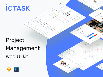 IOTASK - Project Management UI Kit admin android app asana calendar dashboard ios jira kanban kit management project task trello ui