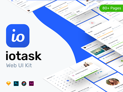 IOTask Web UI Kit Version 2.0 is Here! admin android app asana calendar dashboard ios jira kanban kit management productivity project task todo todo app todoist trello ui