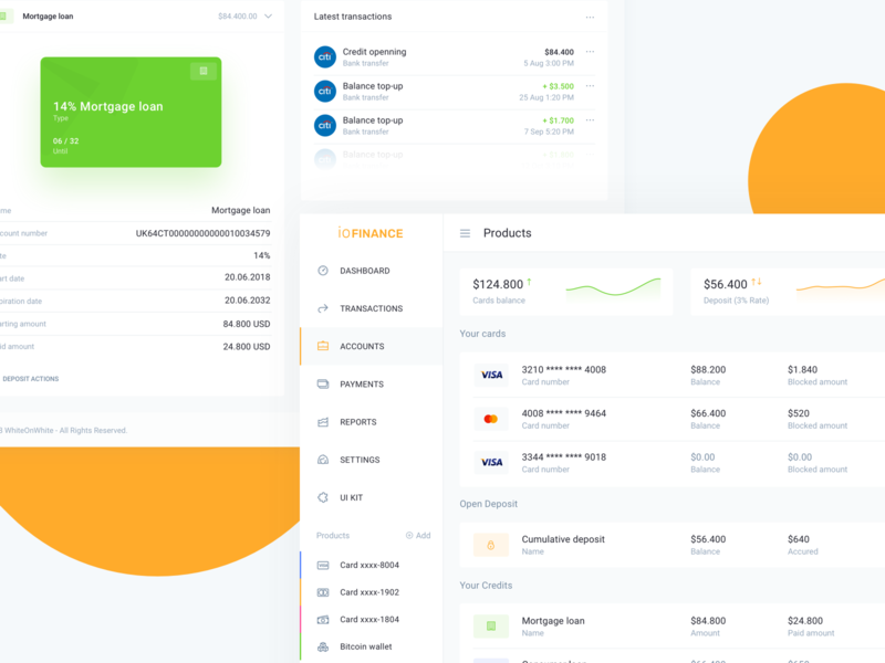 Bank account details - IOFinance UI kit accounting admin app bank banking budget credit card dashboard deposit finance fintech invoice landing landing page payment product reports saas ui kit wallet