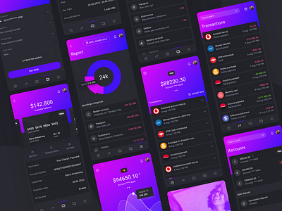 IOWallet - UI Template for Fintech Apps admin app bank banking bitcoin blockchain budget crypto cryptocurrency dark dashboard ethereum finance fintech payment reports saas ui kit ux wallet