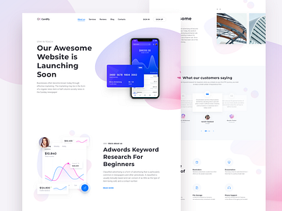 Cardify UI Kit - Mobile App Landing Page app business corporate creativity cta header hero landing landing page minimal mockup page portfolio pricing software startup stripe ui ux website