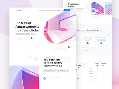 Real Estate Landing Page - Cardify Startup UI Kit airbnb apartments booking business corporate cta design landing landing design landing page launch minimal page pricing real estate rent startup ui ux website