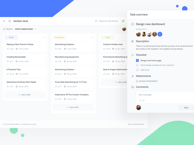 Kanban Desk - IOTask Web UI Kit admin admin dashboard admin panel agile app asana calendar dashboard jira kanban management productivity project saas task todo trello ui kit ux