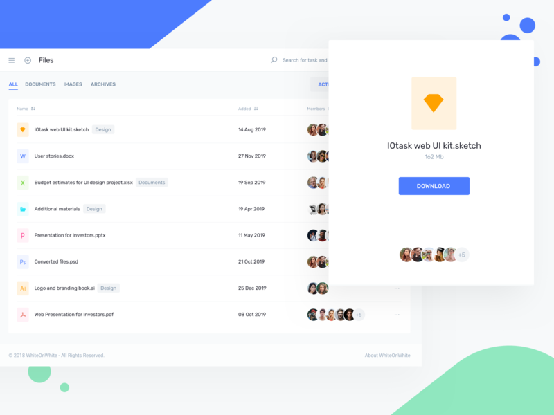 File Management - IOTask Web UI Kit admin app asana calendar dashboard file manager file sharing file upload jira kanban management productivity project saas task template ui ui design ui kit ux
