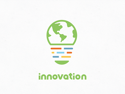 Innovation Logo Simple bright colorful earth idea innovation lightbulb logo minimalistic simple vibrant world