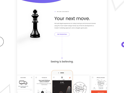 Checkmate Branding branding geometric gray interface portfolio purple white