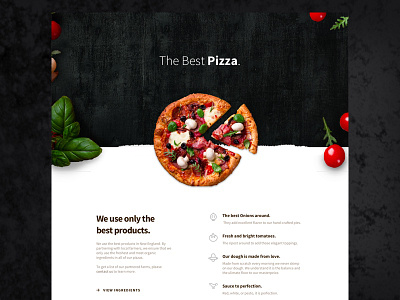 Landing Page for Pizza minimal photobased pizza typography ui ux website