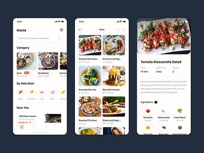 Mobile Application - Food App app app design application dailyui food food app food ui food ux mobile mobile app recipes ui kit ux uxui