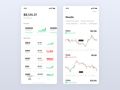 Mobile Application - Stock App app design dailyui data financial mobile stock trading stocks ui ux