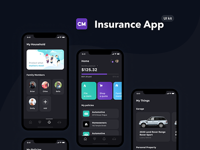 Checkmate iOS Mobile UI Kit daily ui dailyui figma insurance mobile app mobile insurance mobile insurance app mobile ui mobile ui kit ux ux ui uxui
