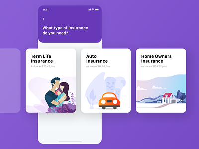 Mobile Design - Insurance App app app design application dailyui insurance insurance app mobile mobile app mobile ui ui ux