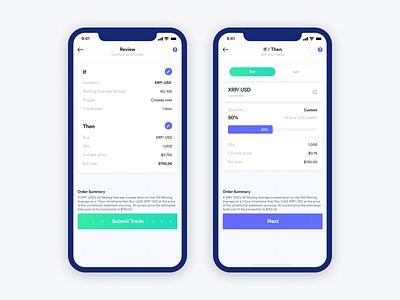 Mobile Design - Cryptocurrency Trading App app app design application bitcoin cryptocurrency dailyui mobile mobile app mobile ui trading trading app trading platform ui ux