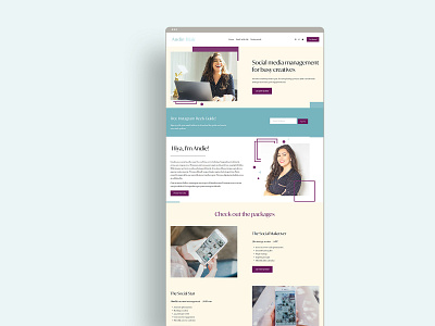 One page Squarespace template design by Ana Lea Ley Design Studio on