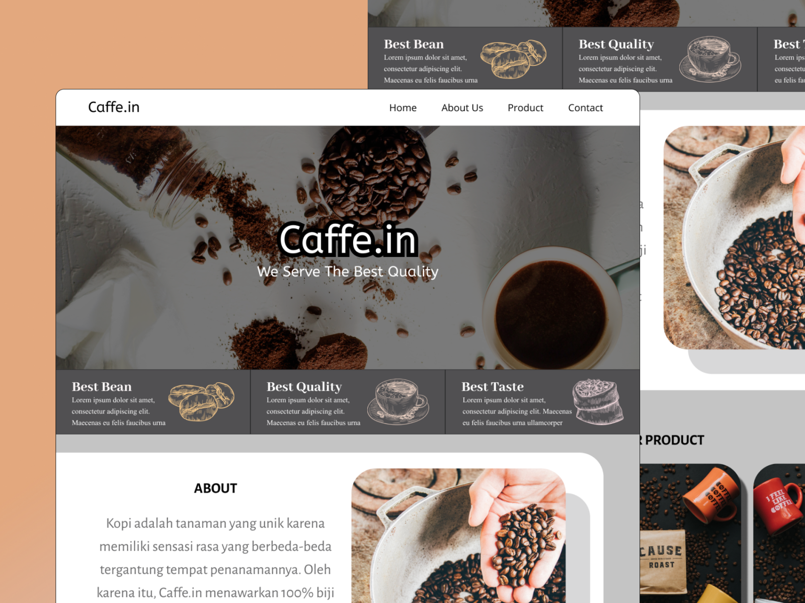 Caffe.in Semi Dark Mode Landing Page by Yan Ridwan on Dribbble