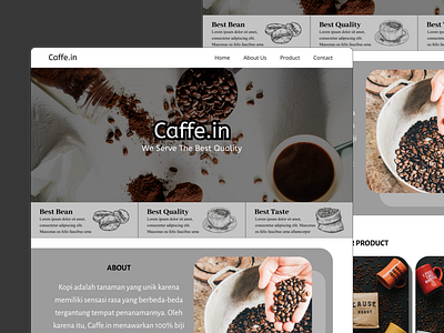 Caffe.in Light Mode Landing Page beans branding coffe coffe beans coffe beans web design illustration logo roast roasting ui ux