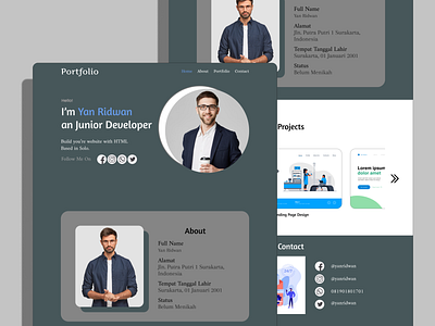 Simple Portfolio (Dark Mode) branding dark mode design illustration portfolio portofolio simple simple portfolio simple web design ui ux