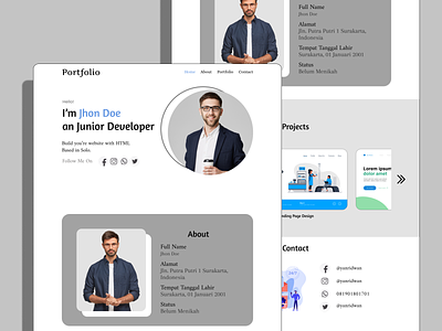 Simple Portfolio (Light Mode) branding portfolio portofolio simple design simple portfolio simple portfolio design ui ux