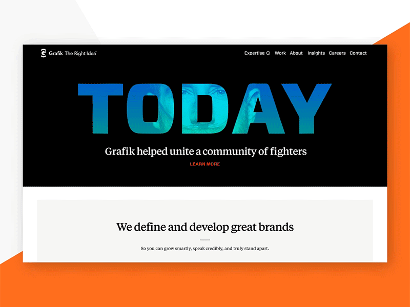 Grafik.Agency Redesign agency animation brand design gif grafik graphic design homepage motion redesign today website