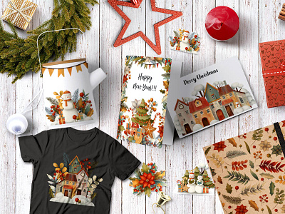 Christmas Magic christmas collection design illustration new year pattern photoshop print procreate seamless set