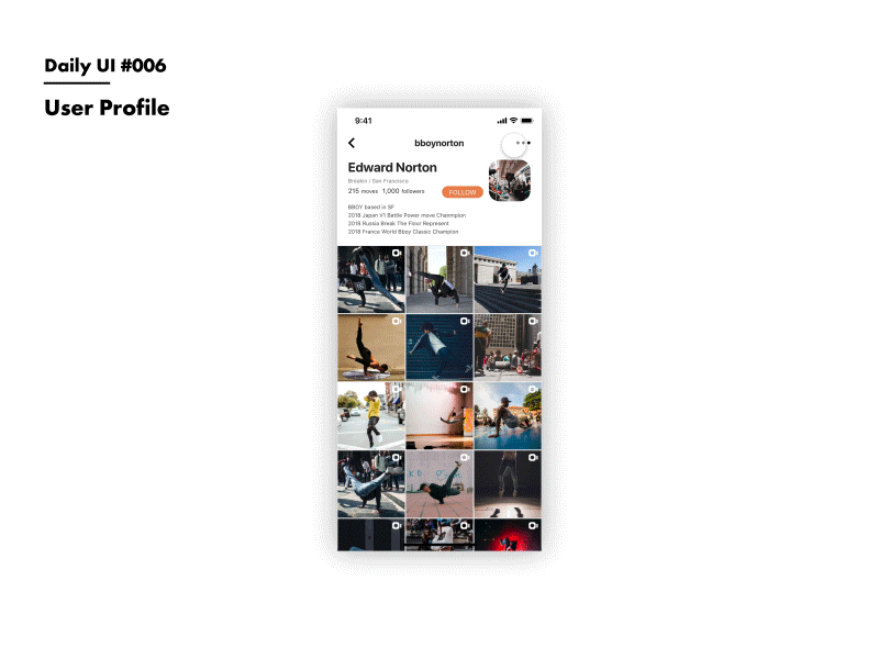 Daily UI #006 User Profile animation daily 100 challenge daily ui 006 dailyui profile design user profile