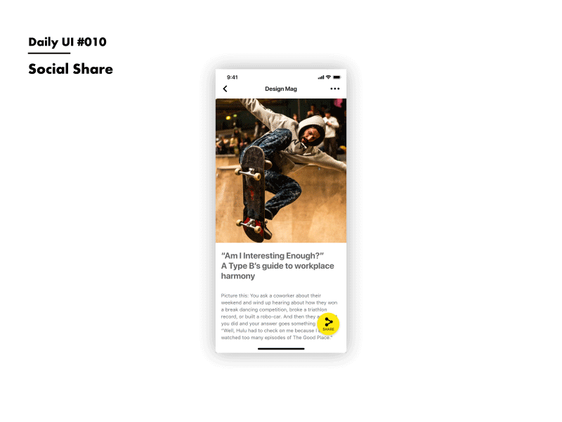 Daily UI #010 Social Share blog design daily 100 daily 100 challenge daily ui 010 dailyui social buttons social share