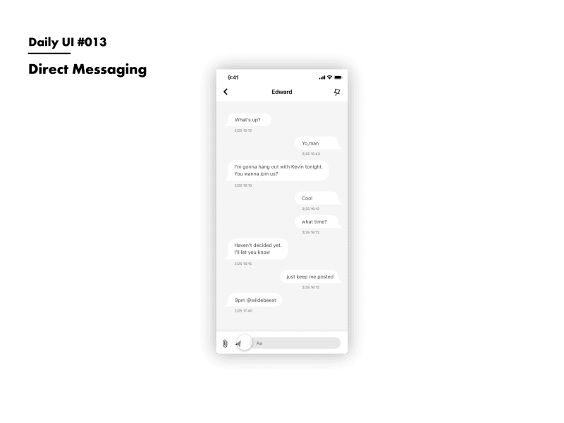 Daily UI #013 Direct Messaging adobexd daily 100 daily 100 challenge dailyui message app