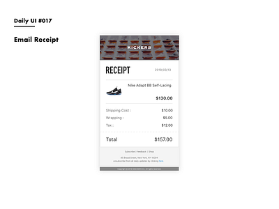 Daily UI #017 Email Receipt