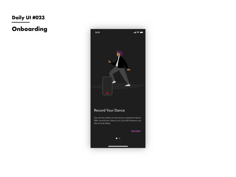 Daily UI #023 Onboarding adobexd animation daily 100 daily 100 challenge dailyui dance app onboarding