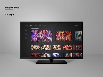 Daily UI #025 TV App adobexd daily 100 daily 100 challenge dailyui movie app smart tv tv app