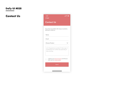 Daily UI #028 Contact Us adobexd contact contact form contact us daily 100 daily 100 challenge dailyui