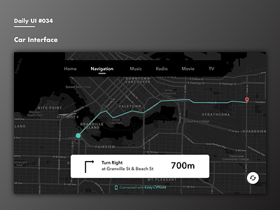 Daily UI #034 Car Interface adobexd car interface car navigation daily 100 daily 100 challenge dailyui navigation