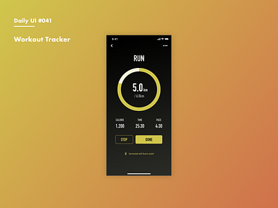 Daily UI #041 Workout Tracker adobexd daily 100 daily 100 challenge dailyui running training workout