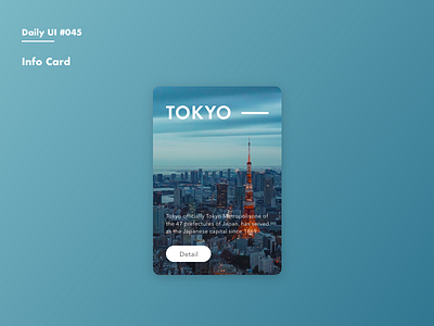 Daily UI #045 Info Card adobexd card daily 100 daily 100 challenge dailyui info infocard