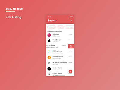 Daily UI #050 Job Listing