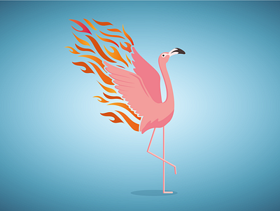 Blazing Flamingo blazing fire flamingo illustration illustrator