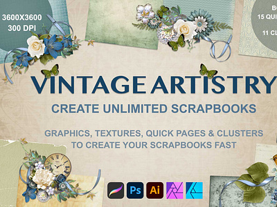 Vintage Artistry Scrapbook Creator design graphic design illustration vintage vintage ephemera vintage scrapbooking
