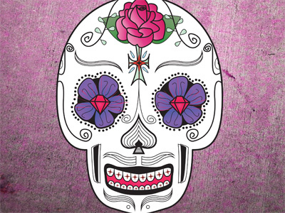 Mexican skull illustration skull