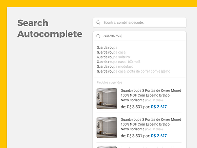 LojasKD Search Autocomplete autocomplete autosuggestion search