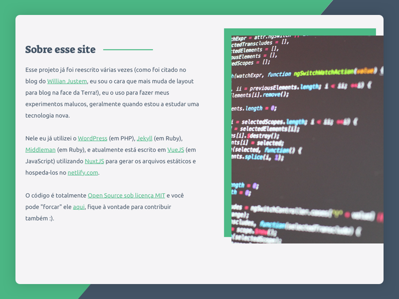 About Page - About this site about page website portfolio