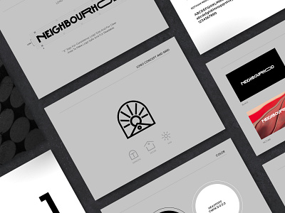 Neigbourhood Brand Guideline black white brand identity design grid grid layout guideline logo logogram logotype visual identity