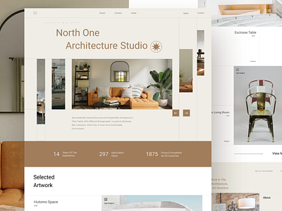North one Architecture studio arc architecture design grid header interior minimalist studio ui warm website