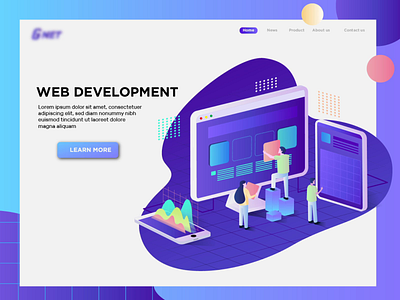 web development analitycs design graphic grid header illustration purple ui. web